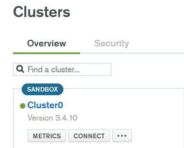 MongoDB Atlas Cluster overview