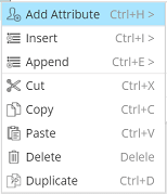 Contextual menu - Add Attribute selected