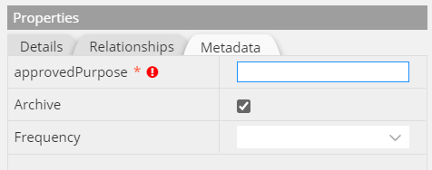 Custom Props tab required dependency result