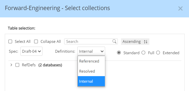 JSON Schema forward-engineering Internalized definitions