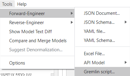 JanusGraph forward-engineering menu