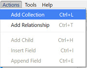 Menu - Actions - Add Collection