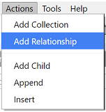 Menu - Add relationship