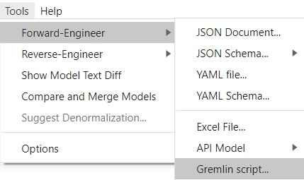 Neptune-Gremlin forward-engineering menu