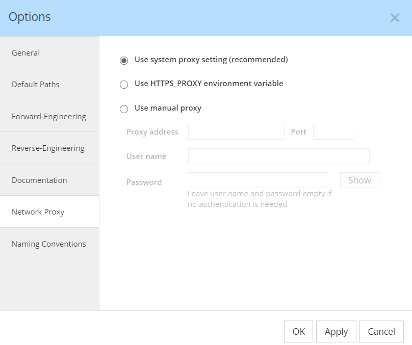 Proxy settings - automatic