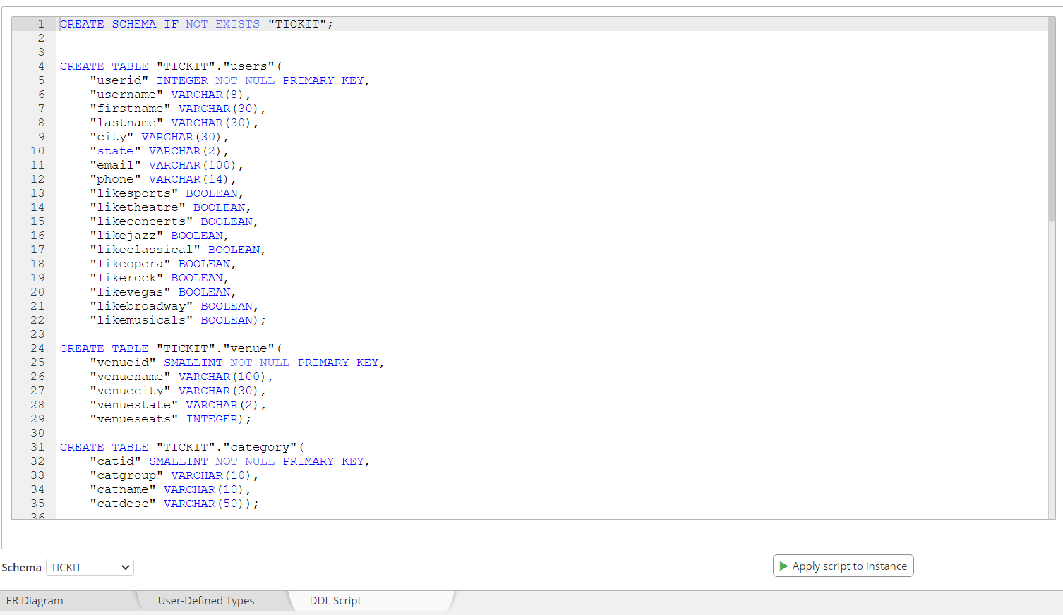 Redshift DDL forward-engineering