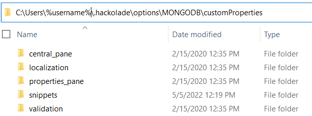 Snippets folder structure