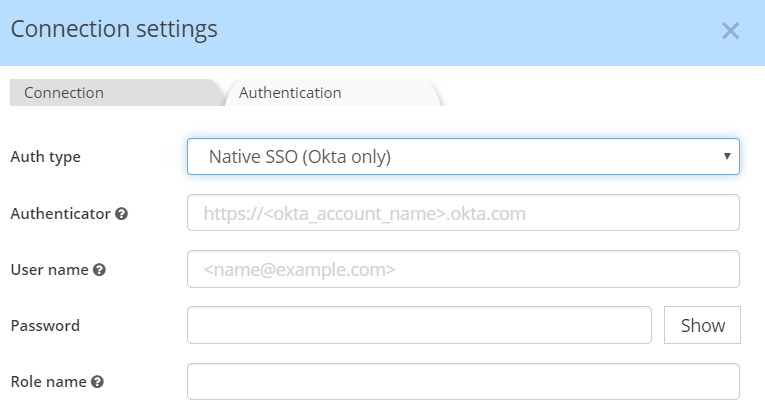 Snowflake authentication - Native SSO Okta