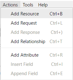 OpenAPI - Add resource action menu
