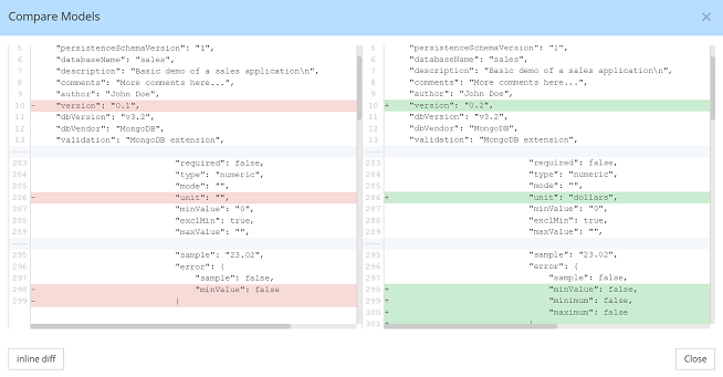 Tools - Model compare - side-by-side