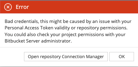 Workgroup - Bitbucket Cloud token error