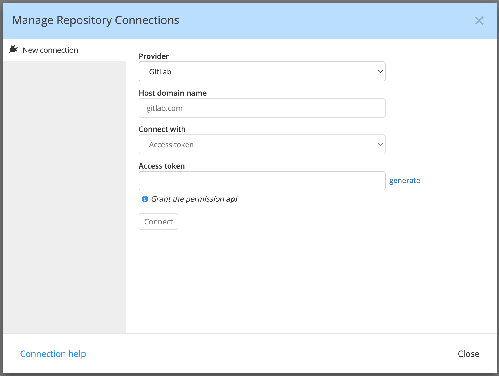 Workgroup GitLab - manager repo connections